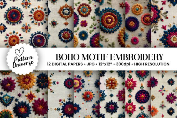 Boho Motif Embroidery Patterns