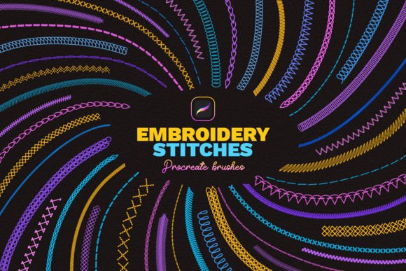 Embroidery Stitches Procreate Brushes