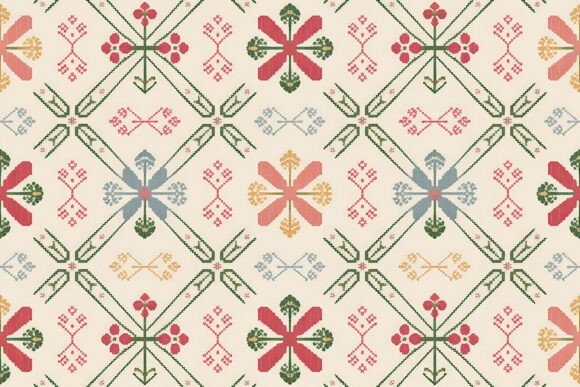 Folk Art Embroidery Pattern Design