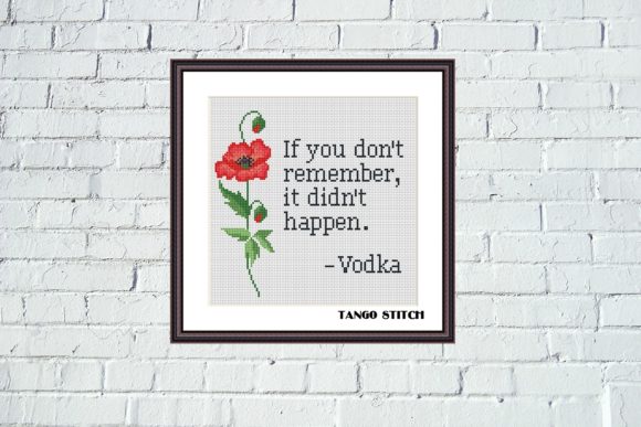 Funny Quote Cross Stitch Pattern Floral