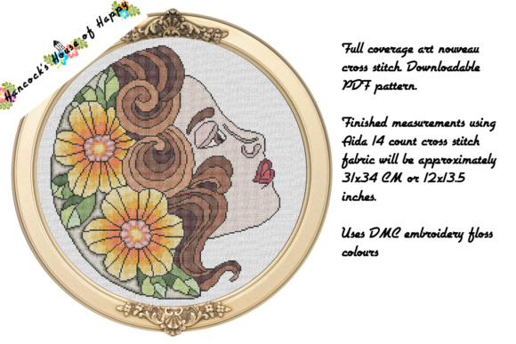 Green Goddess Cross Stitch Pattern
