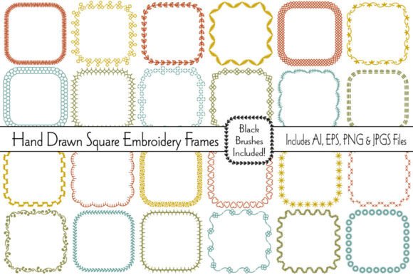 Hand Drawn Embroidery Stitch Frames