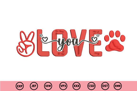 Love Embroidery Design