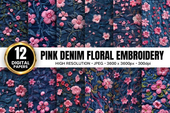 Reviewing Pink Denim Flowers Embroidery Patterns