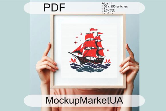 Ship Boat Sea Cross Stitch Patterns for Apparel