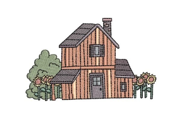 Wooden Farmhouse: A Warm, Timeless Embroidery Design for Personalized Gifts